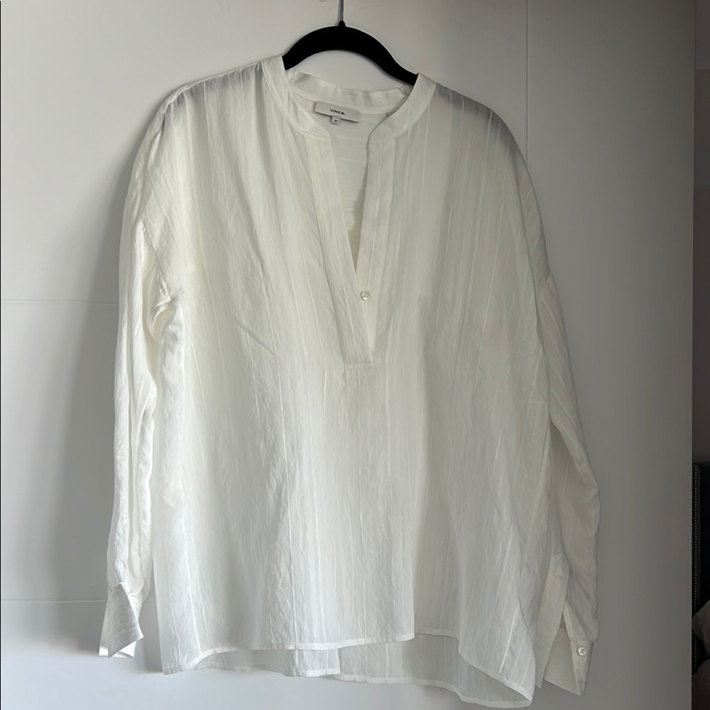 Vince White Striped Women's shirt size M